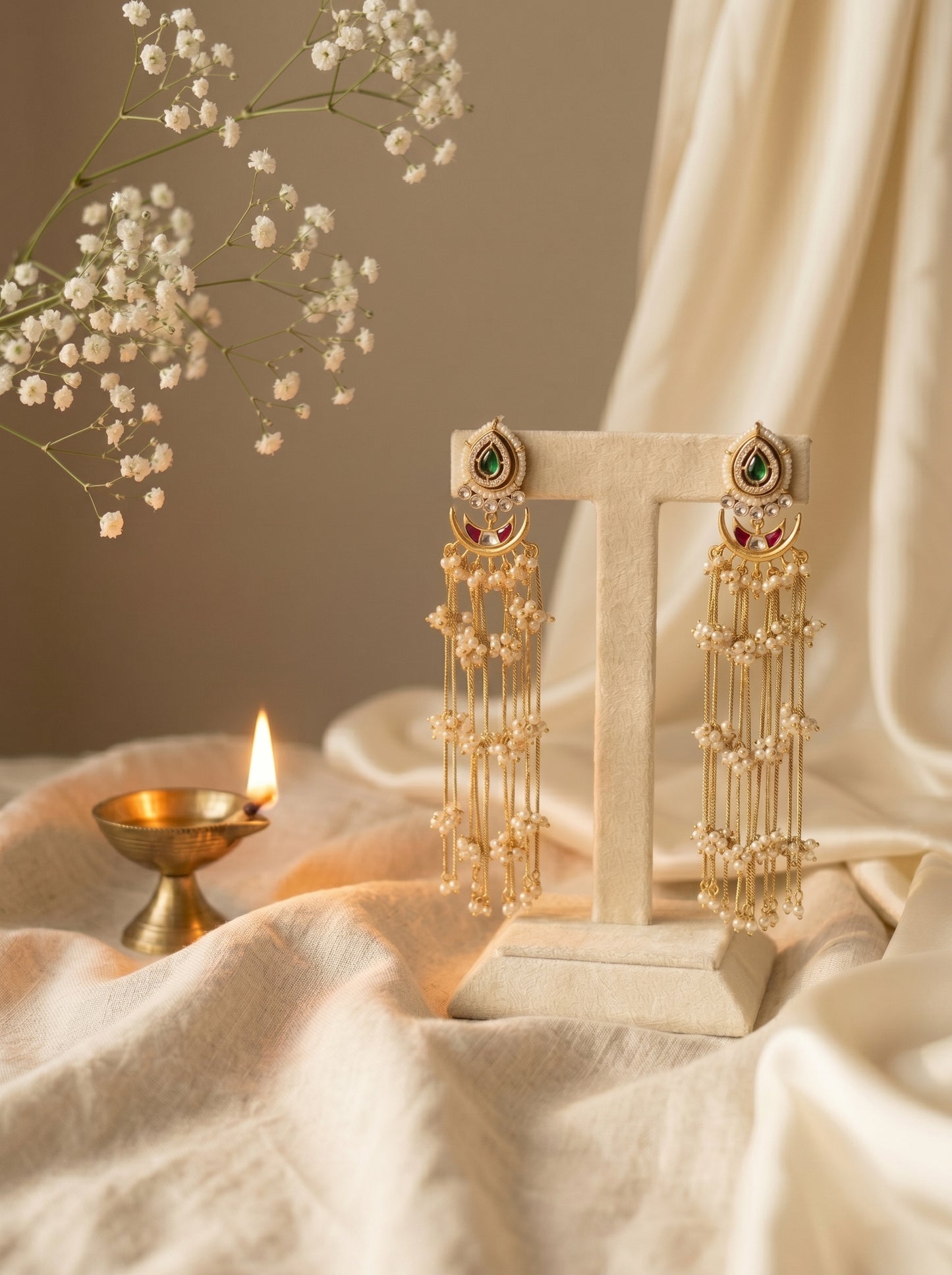 Sitara Pearl Waterfall Earrings