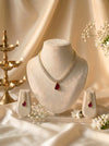 Aanya Radiance Necklace Set, comes with 5 colors (Ruby,emerald,navy blue,pastelgreen,pastel pink)