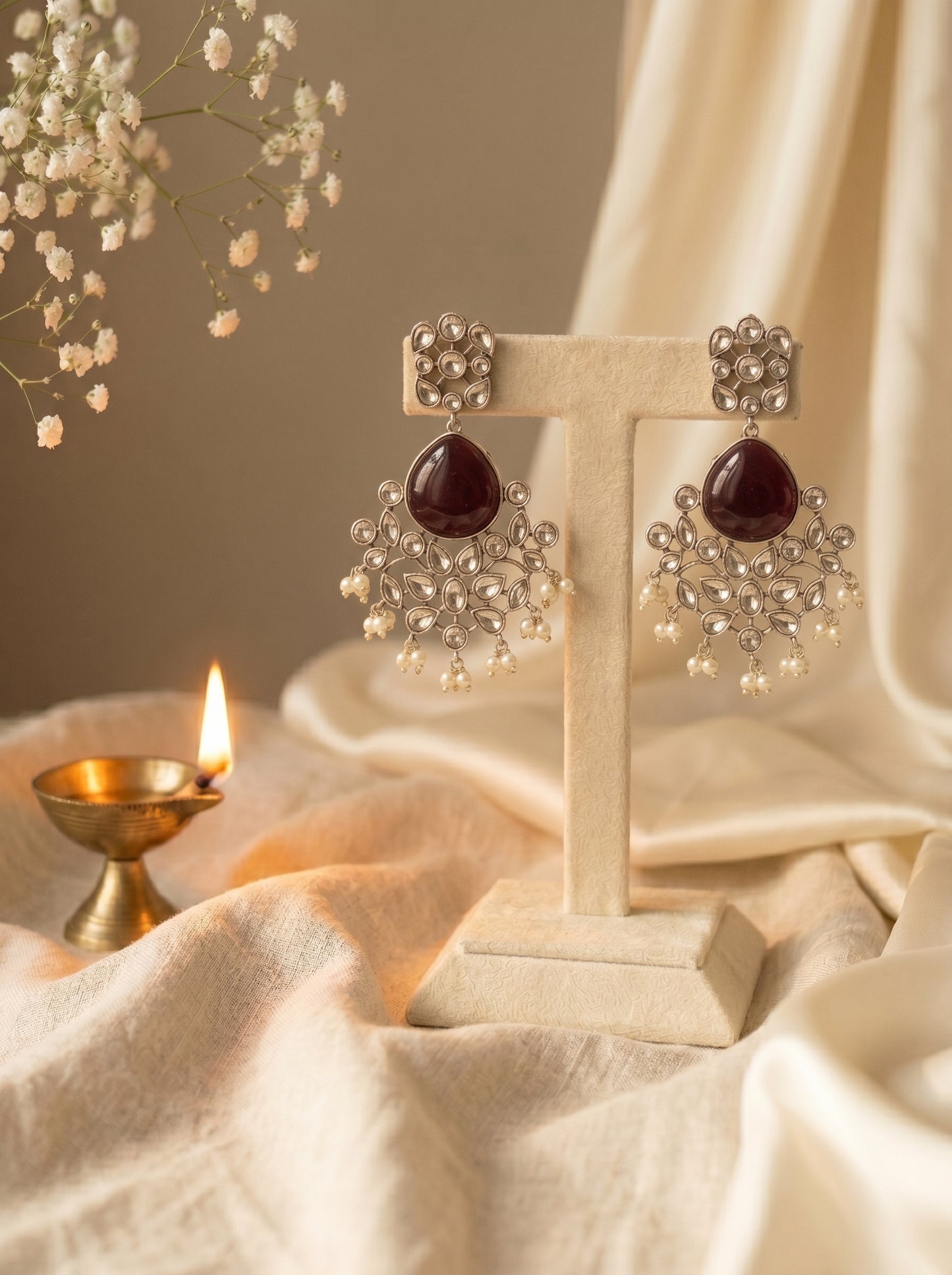 Siya Ruby Kundan Earrings