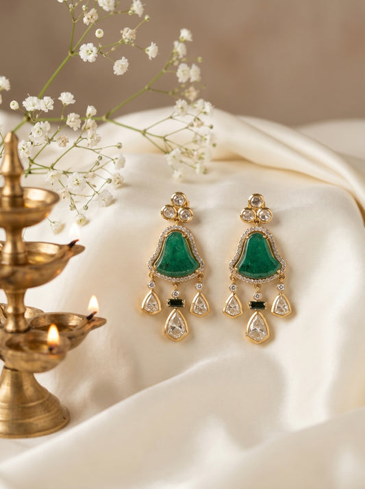 Tanvi Emerald Polki Choker Set