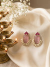 Anika Pink Rose Quartz Pearl Studs