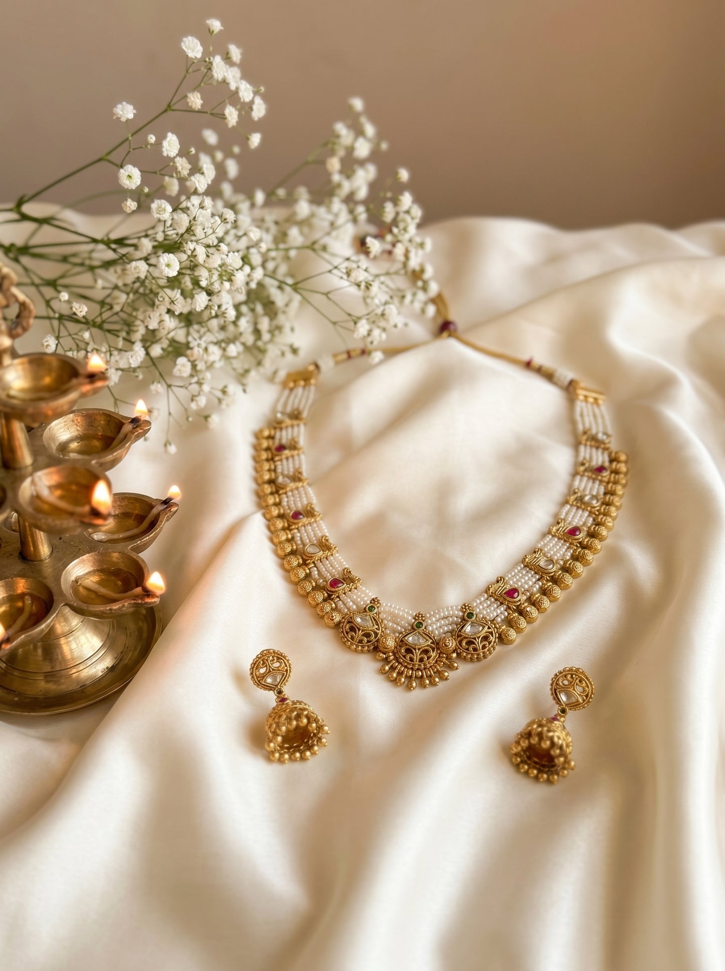 Vidya Pearl Polki Set