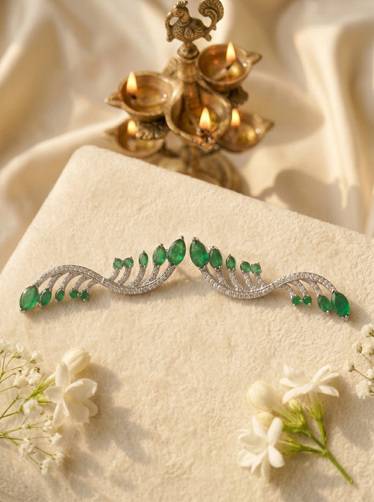 Naina Emerald Feather Hasli