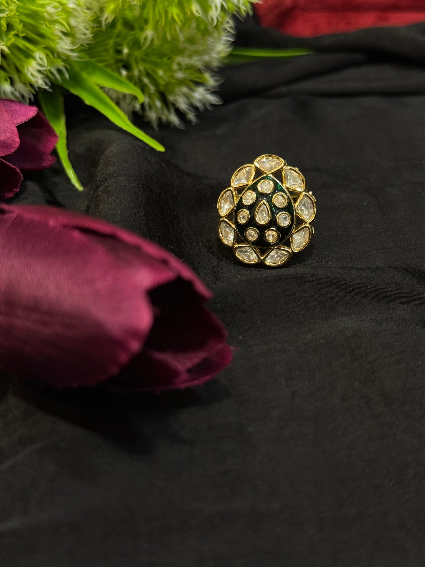 Ananya Ruby Peacock Polki Ring
