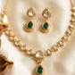 Vrinda Golden  Polki Necklace Set