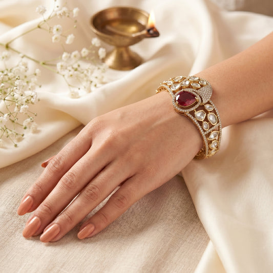 Aaradhya Pink Polki Heritage Kada