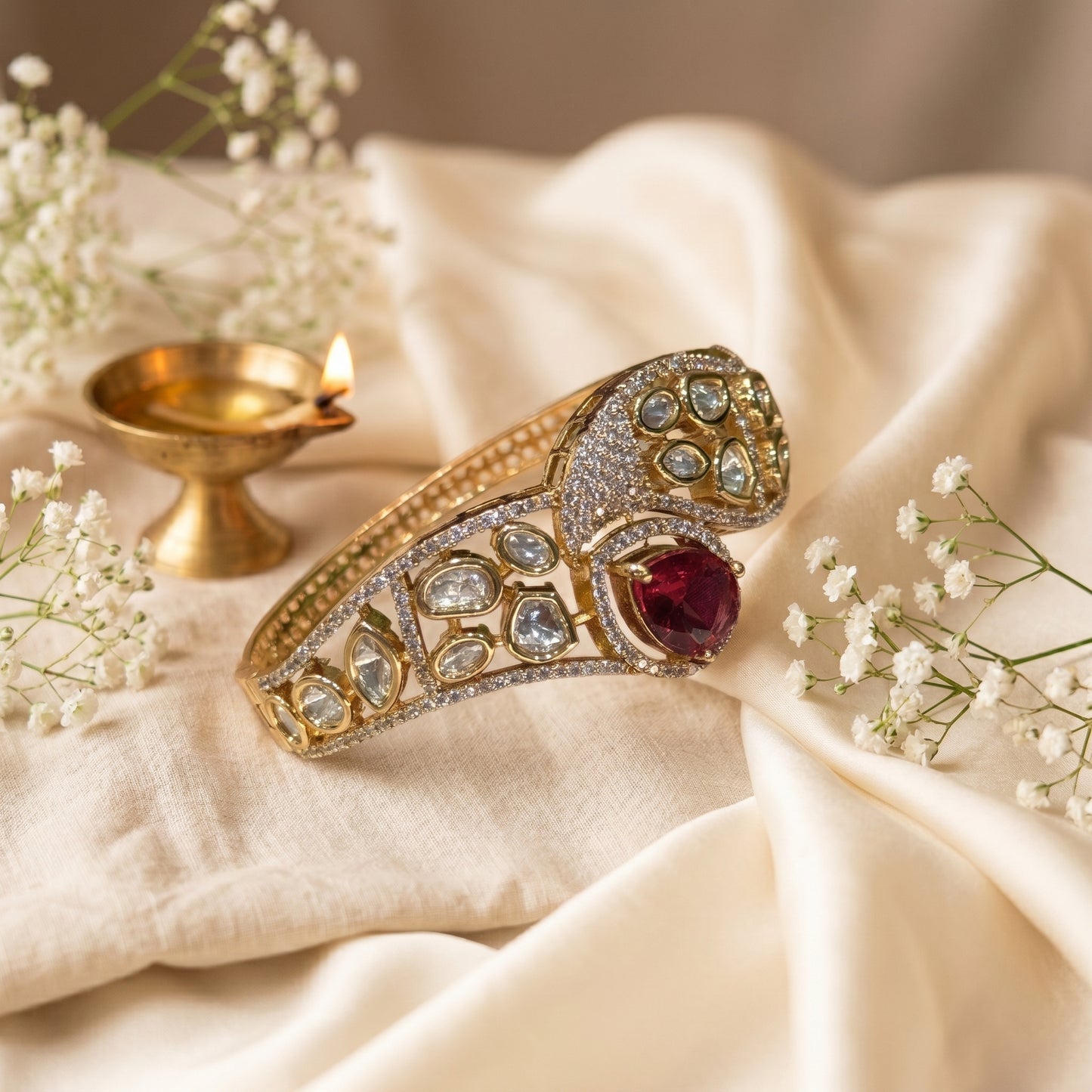 Aaradhya Pink Polki Heritage Kada