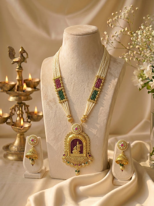 Radha-Krishna Temple Pendant Set