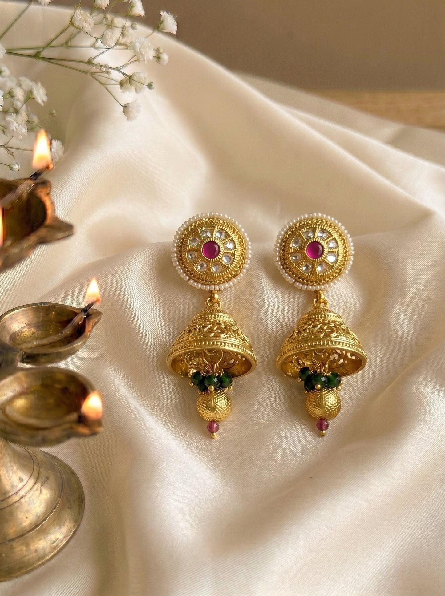 Radha-Krishna Temple Pendant Set