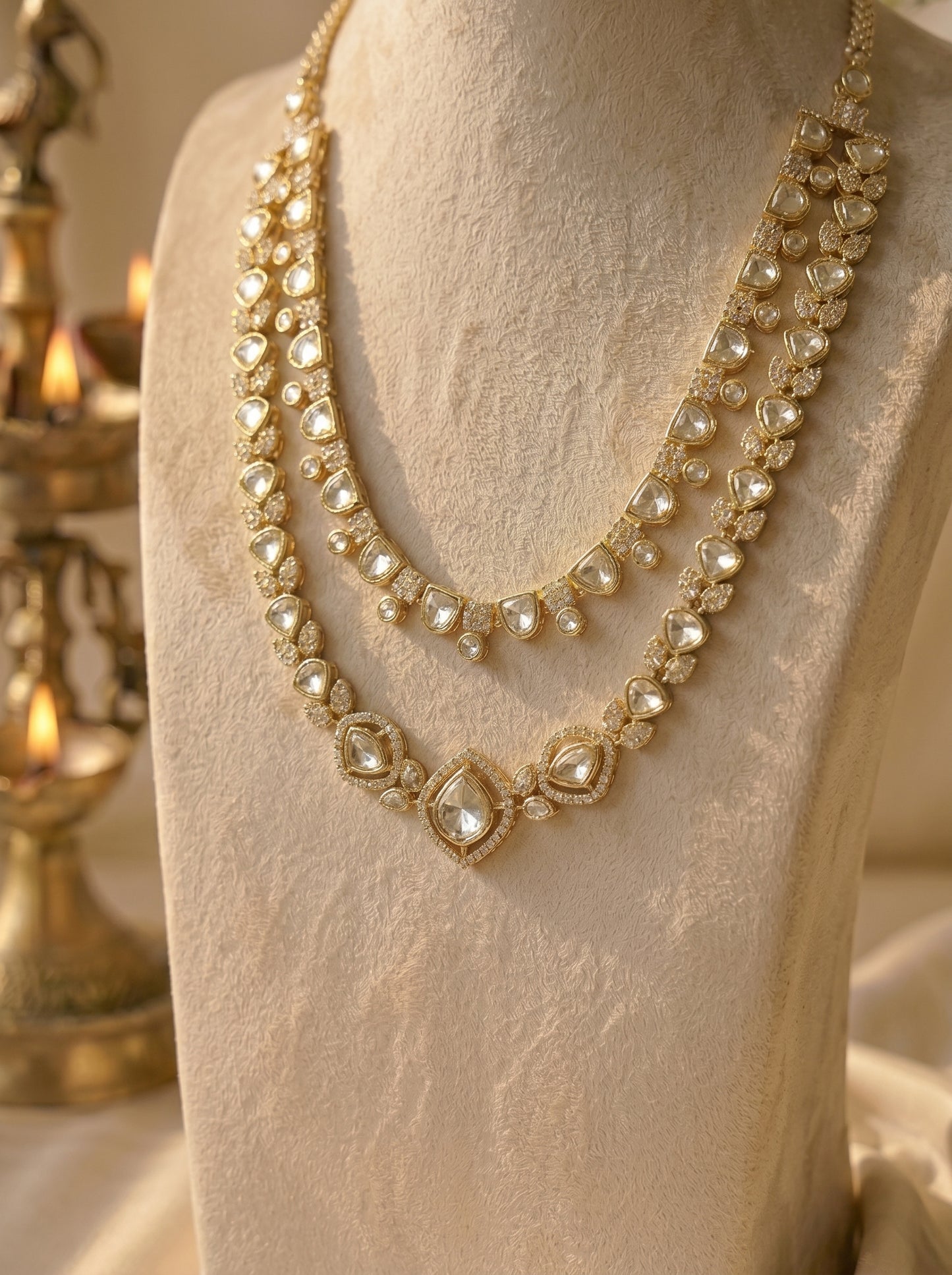 Kalyani Double-Strand Moissanite Necklace Set