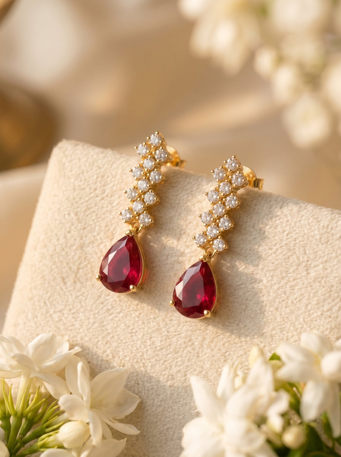 Aanya Radiance Necklace Set, comes with 5 colors (Ruby,emerald,navy blue,pastelgreen,pastel pink)