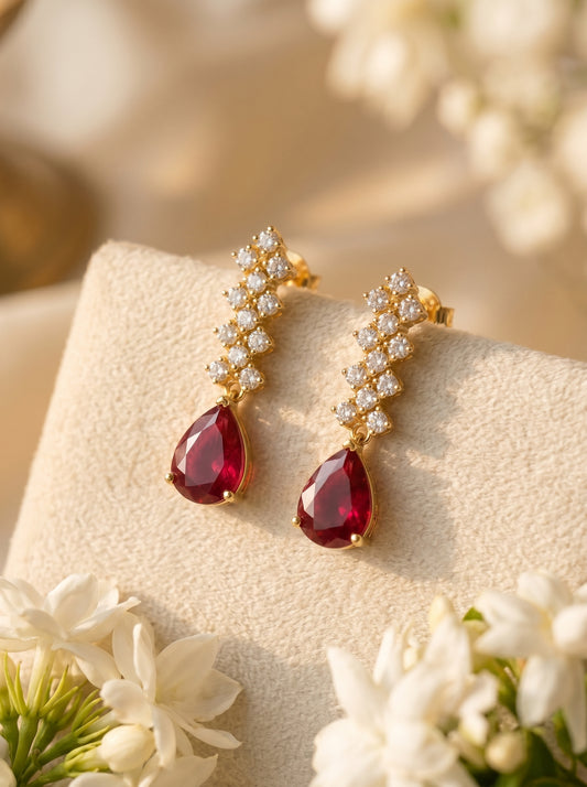 Aanya Radiance Necklace Set, comes with 5 colors (Ruby,emerald,navy blue,pastelgreen,pastel pink)