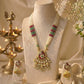 Kavya Ruby Emerald Pendant Set