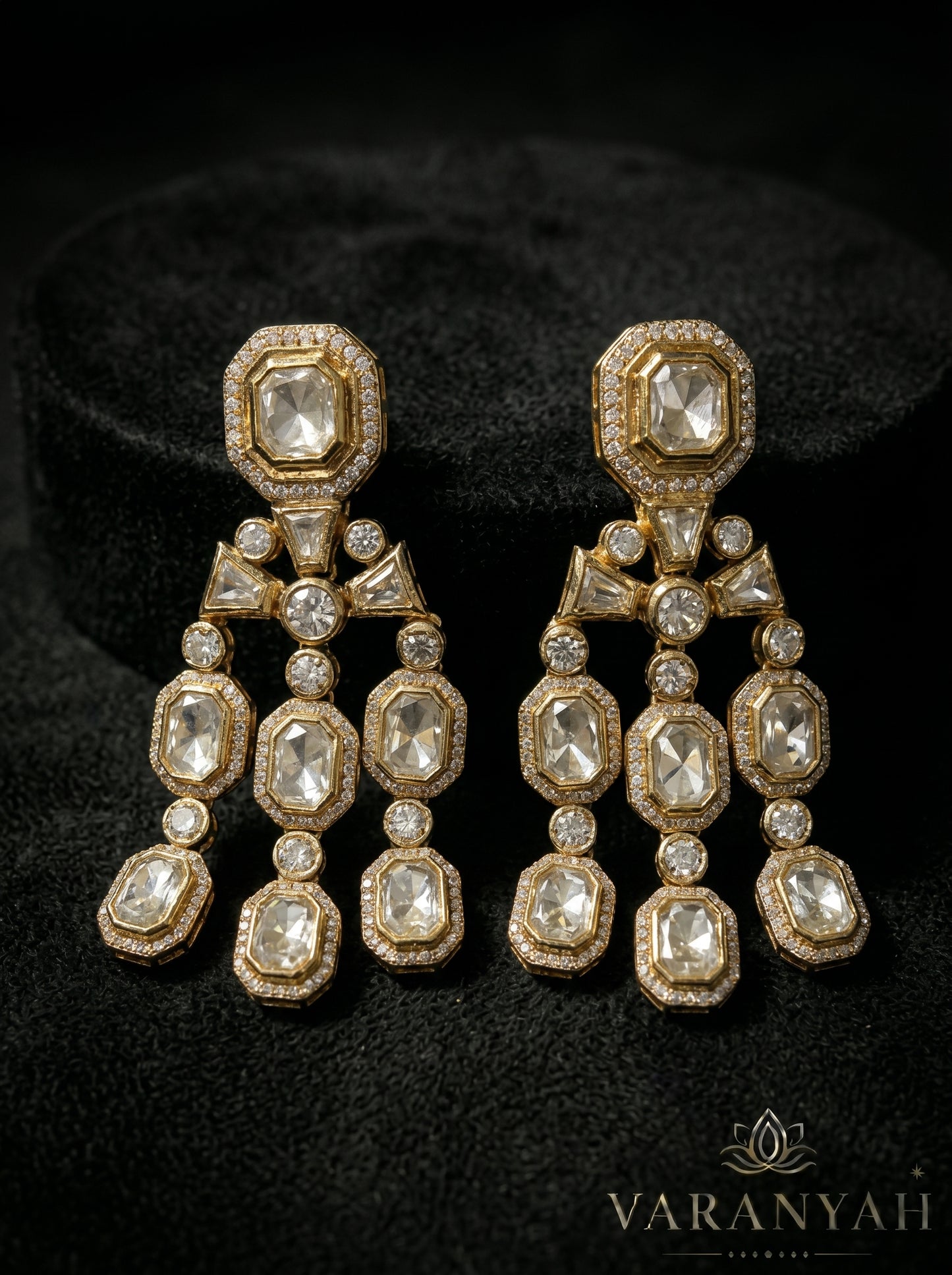 Samara Triple-Strand Polki Necklace Set