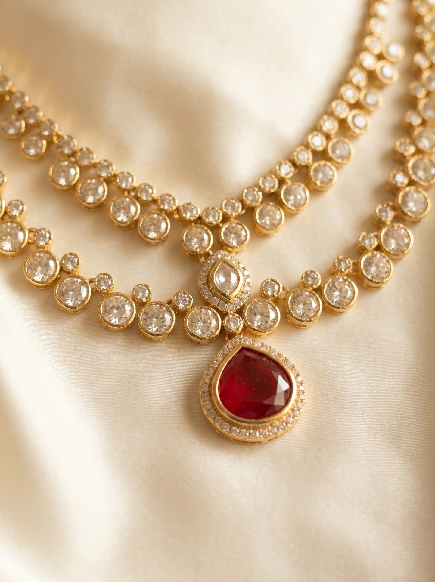 Divya Ruby Polki Necklace Set