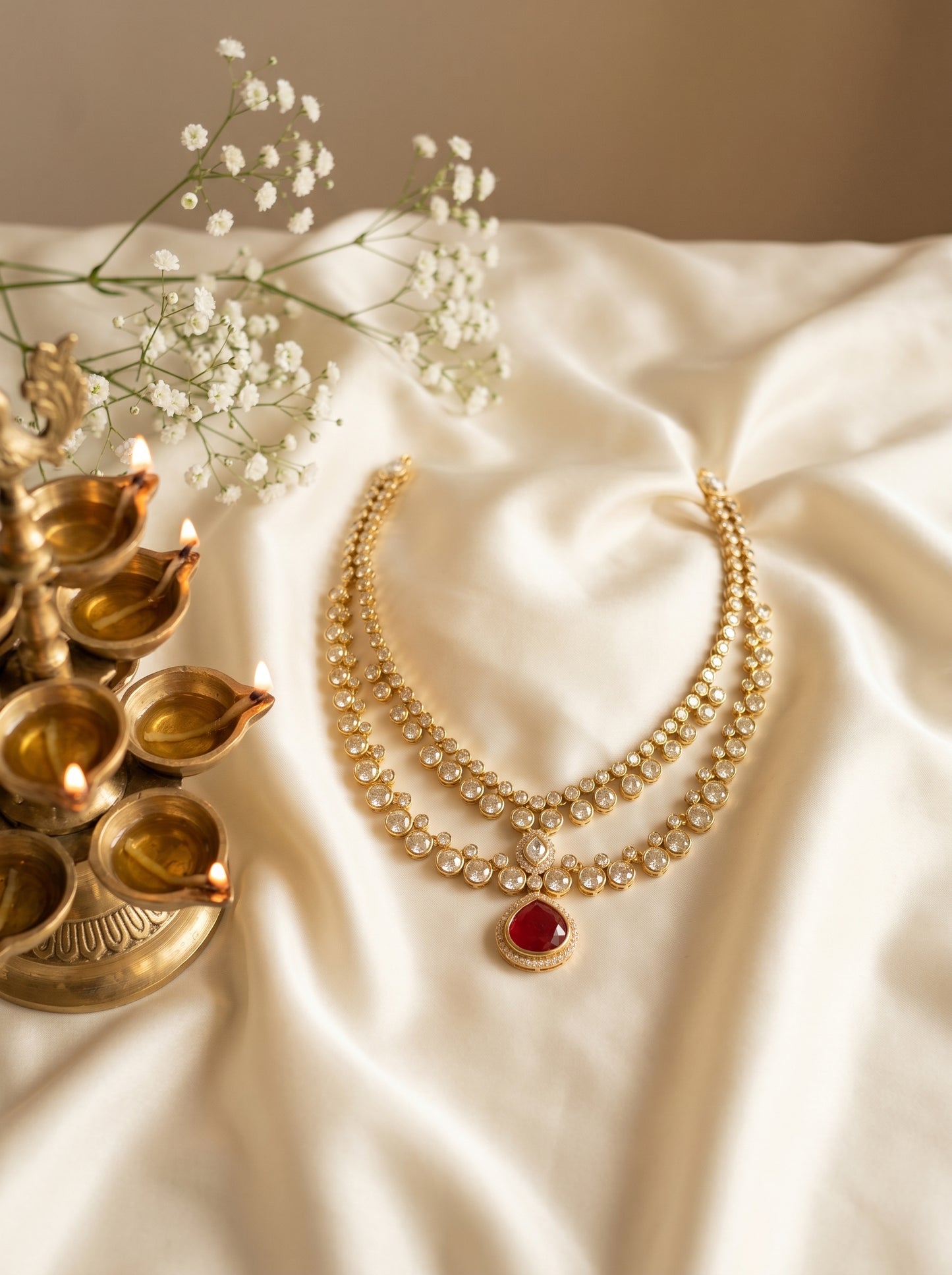 Divya Ruby Polki Necklace Set