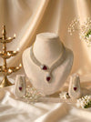 Diya Maroon Majesty Necklace Set