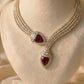 Diya Maroon Majesty Necklace Set