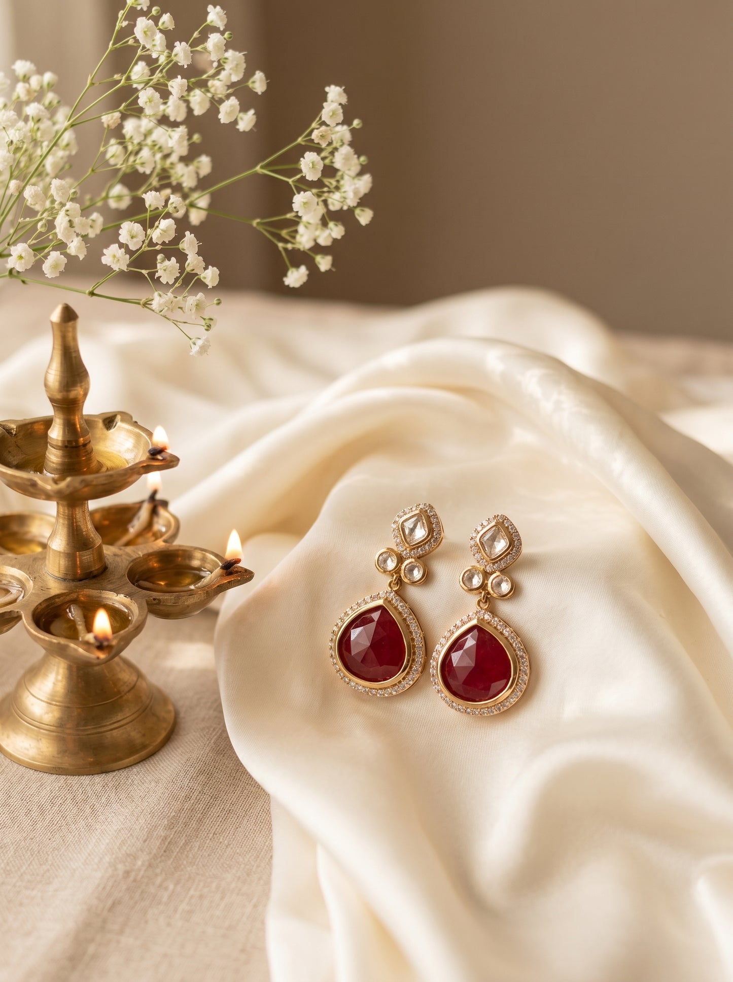 Divya Ruby Polki Necklace Set