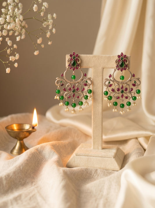 Riya Emerald Chandbali Earrings