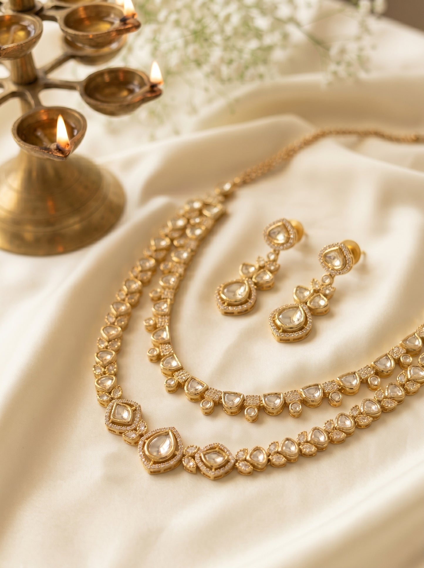 Kalyani Double-Strand Moissanite Necklace Set