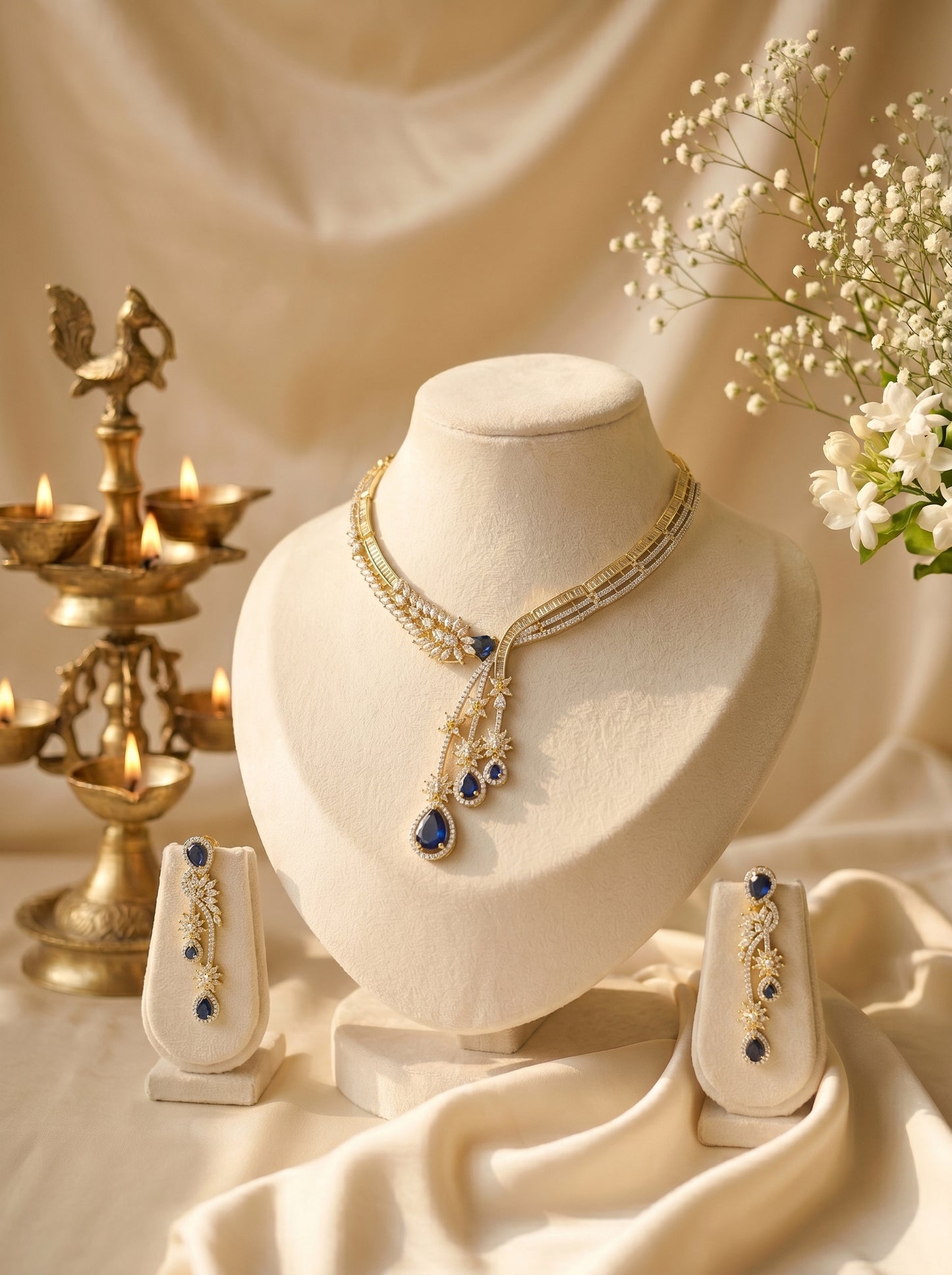 Anaya Floral Drop Necklace Set