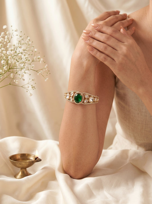 Aaradhya Emerald Polki Heritage Kada