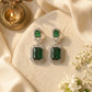 Zara Emerald Necklace Set w Rhodium Polish