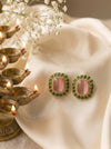 Divya Rose Quartz Sunburst Studs