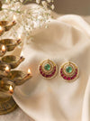 Kiara Emerald Ruby Meenakari Circular Studs