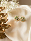 Prisha Green Kundan Meenakari Studs
