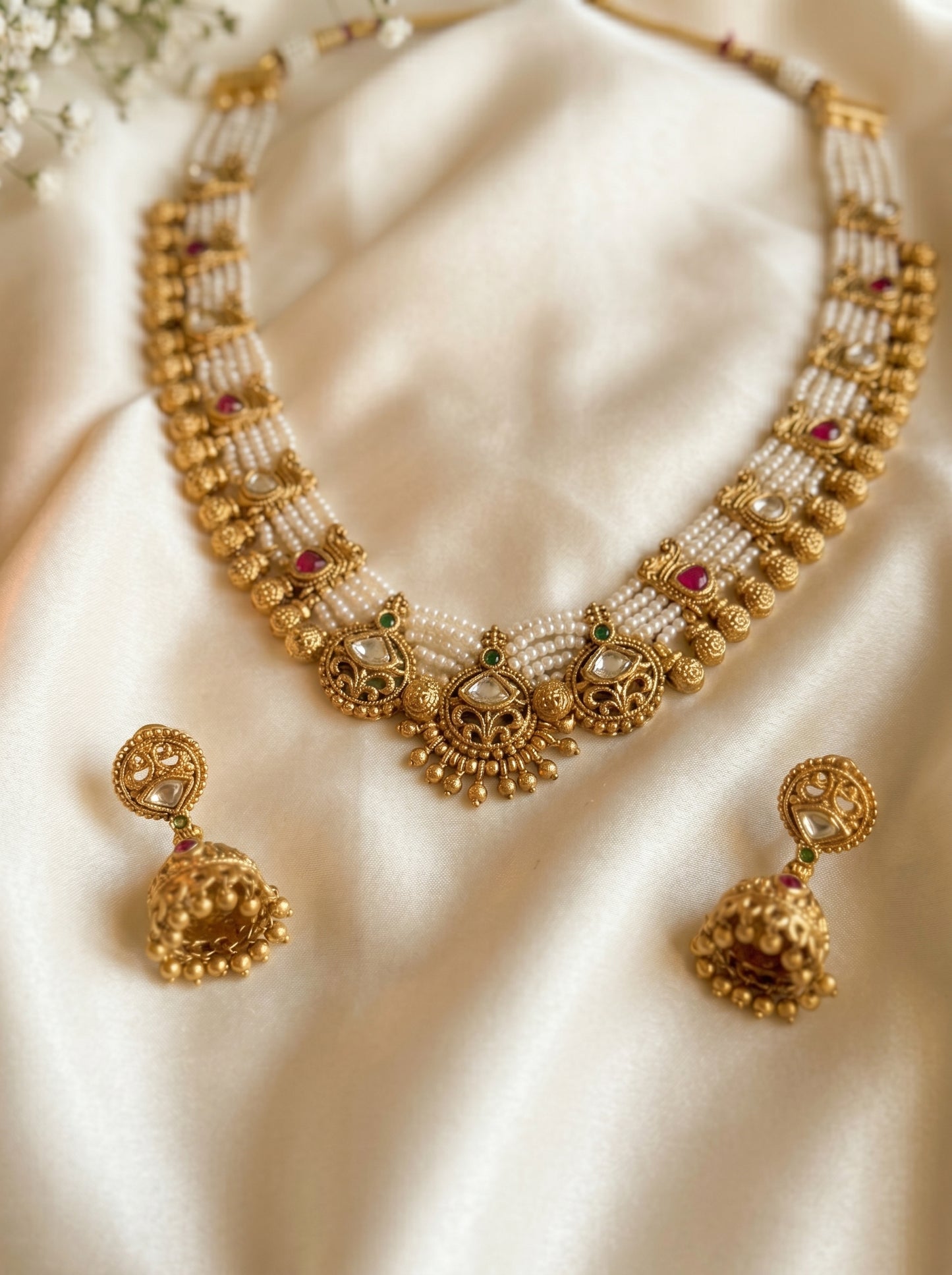 Vidya Pearl Polki Set