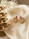 Charvi Ruby Peacock Polki Studs