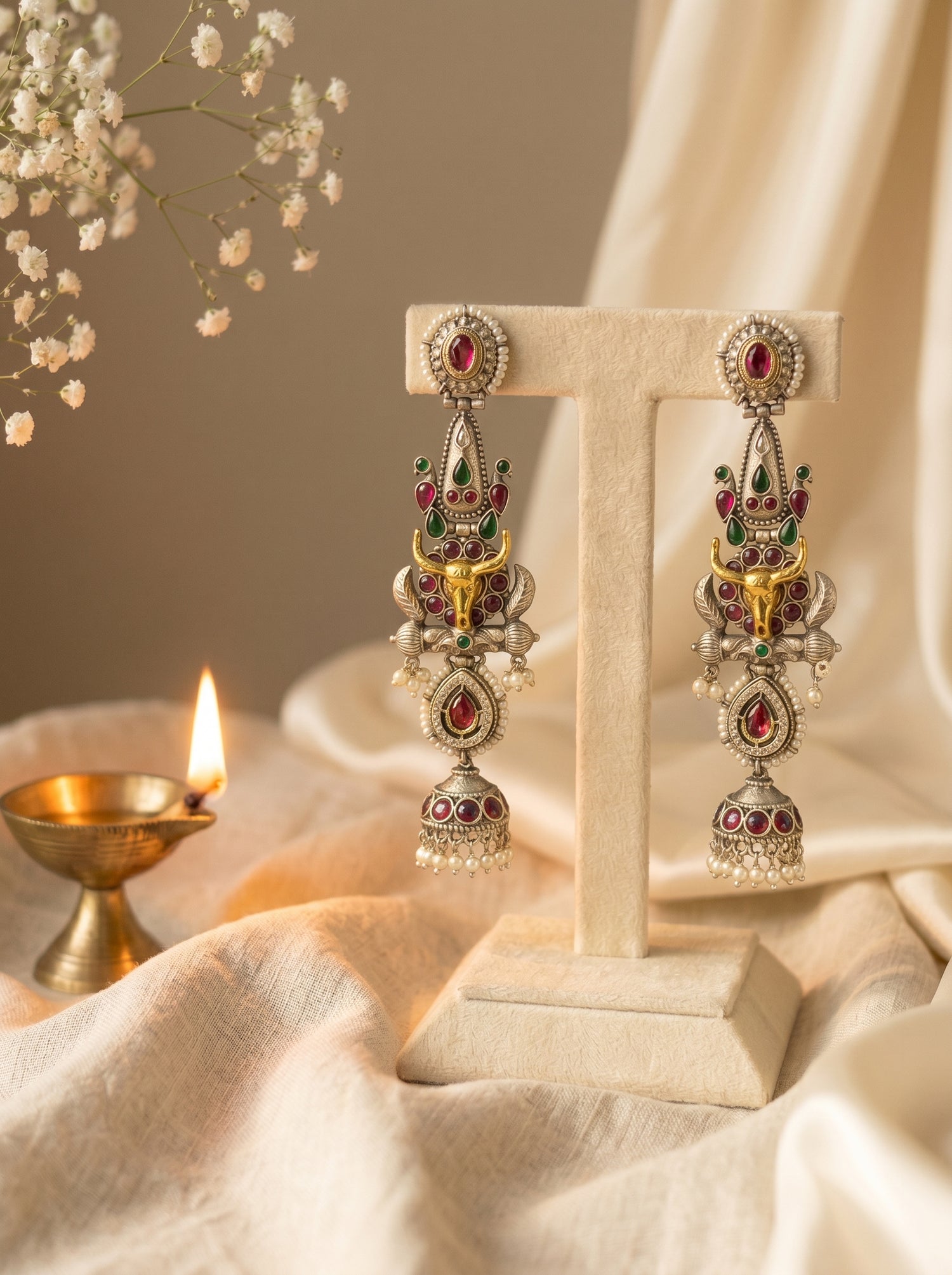Long Temple Earrings