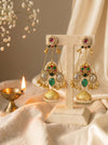 Nandini Peacock Temple Swing Jhumki Earrings