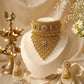 Jodha Bai Antique Gold Temple Choker Set with Maang Tikka