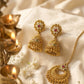 Jodha Bai Antique Gold Temple Choker Set with Maang Tikka