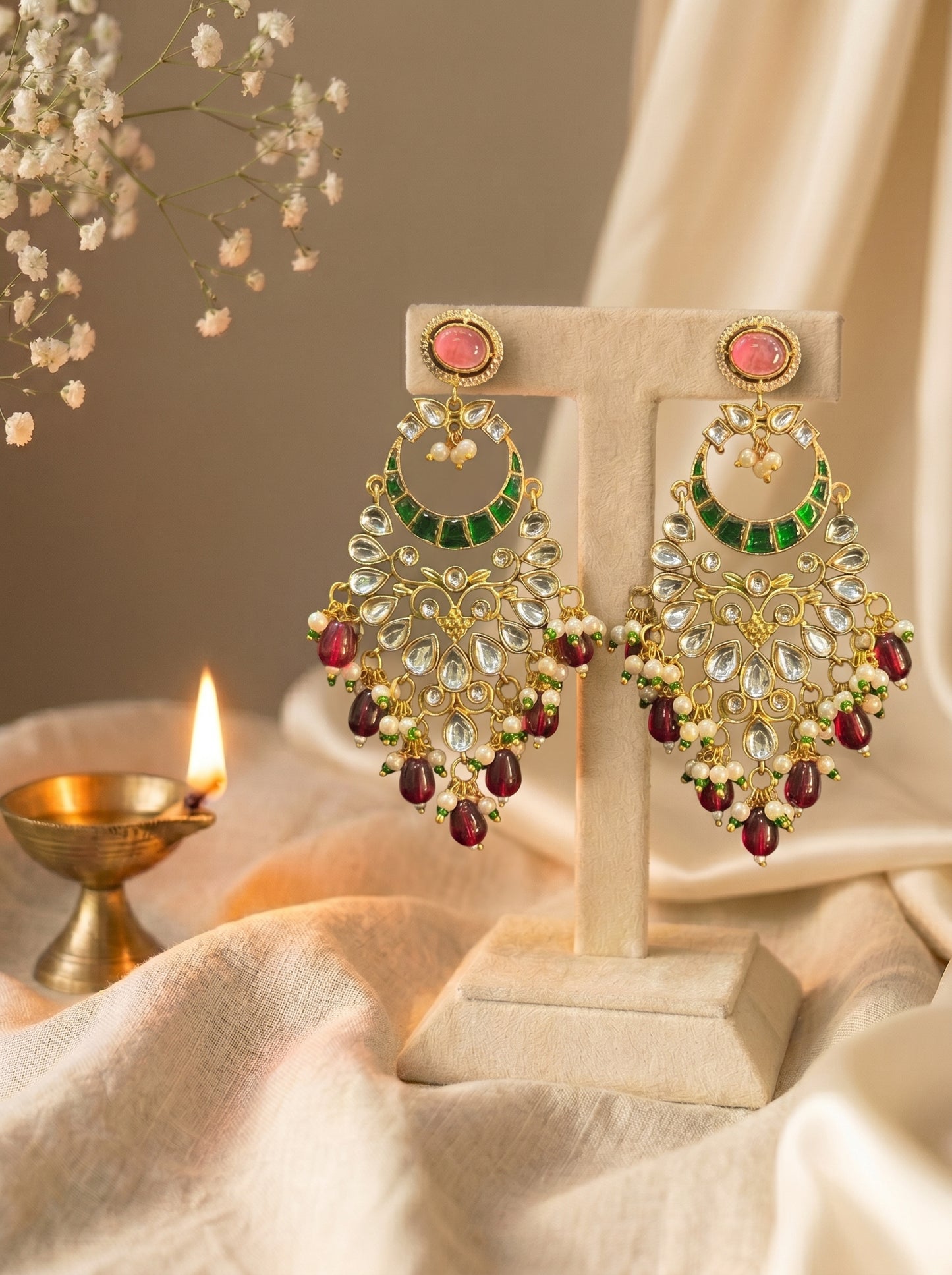 Chandrika Kundan Chandbali Earrings