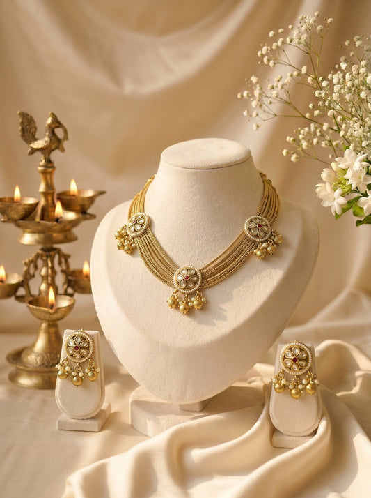 Charvi Antique Gold Statement Set