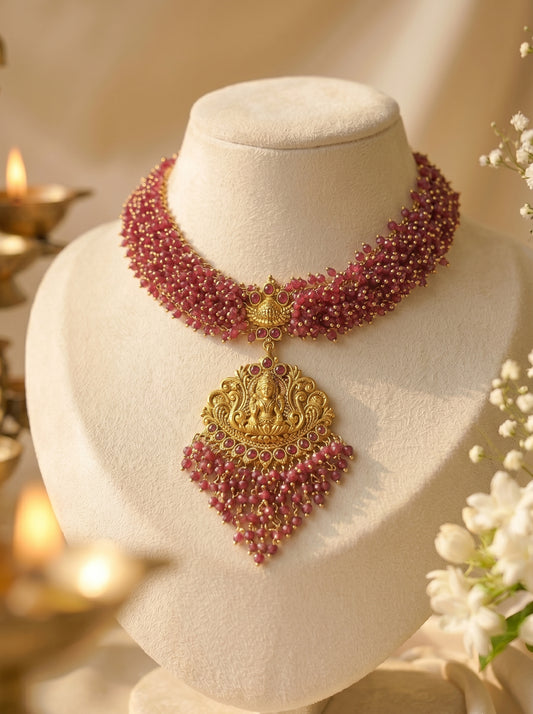 Rani Pink Temple Choker Set