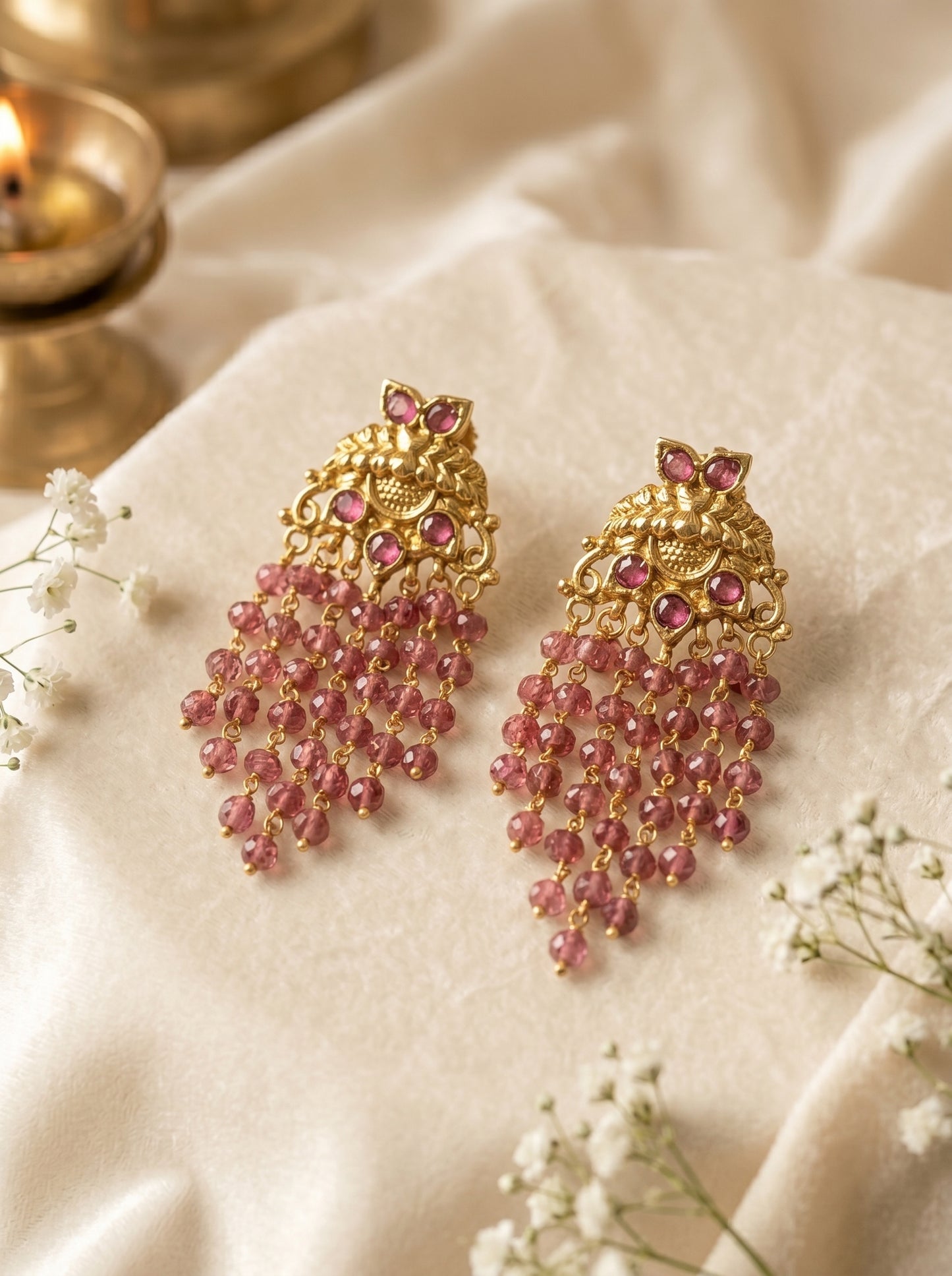Rani Pink Temple Choker Set