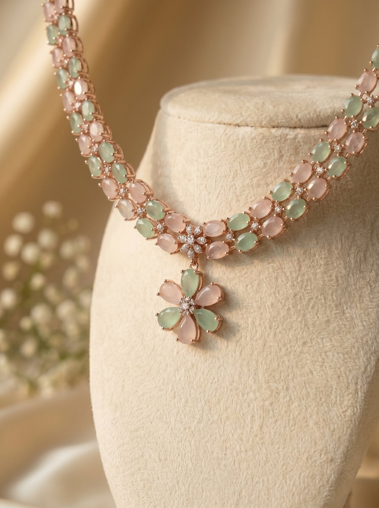 Prisha Pastel Blossom Necklace Set