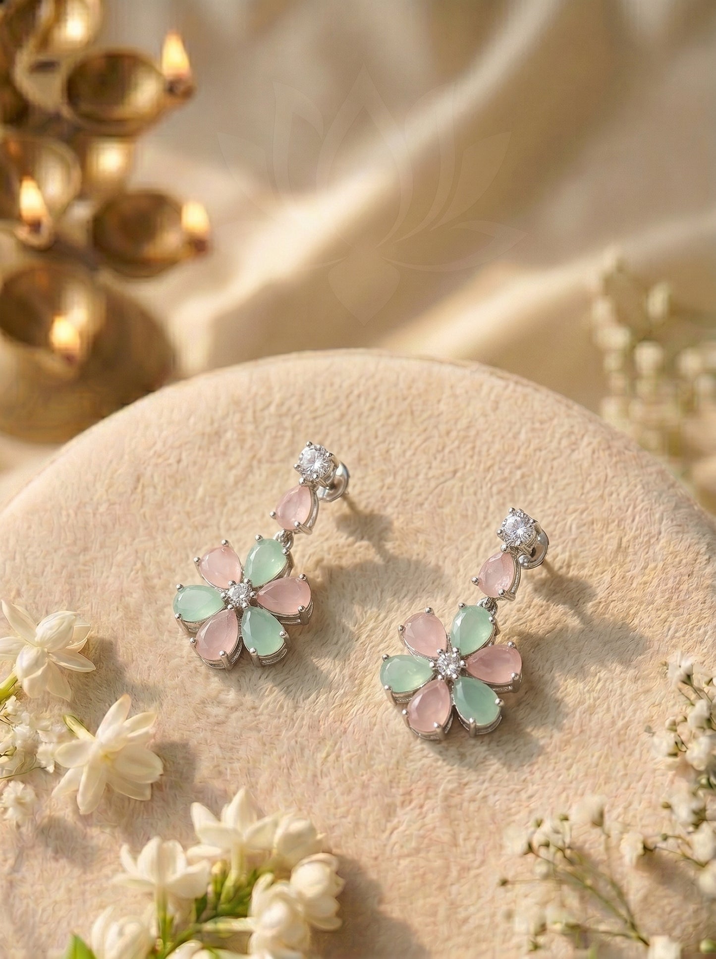 Prisha Pastel Blossom Necklace Set