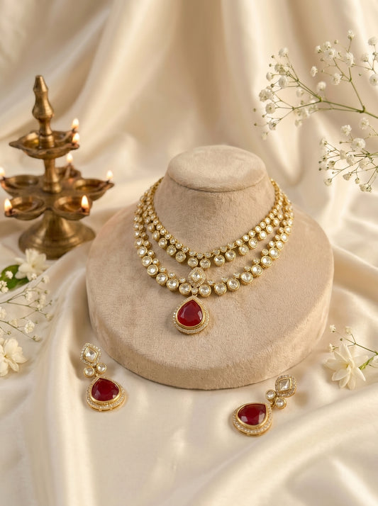 Divya Ruby Polki Necklace Set