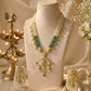 Eshana Emerald Pearl Heritage Pendant Set