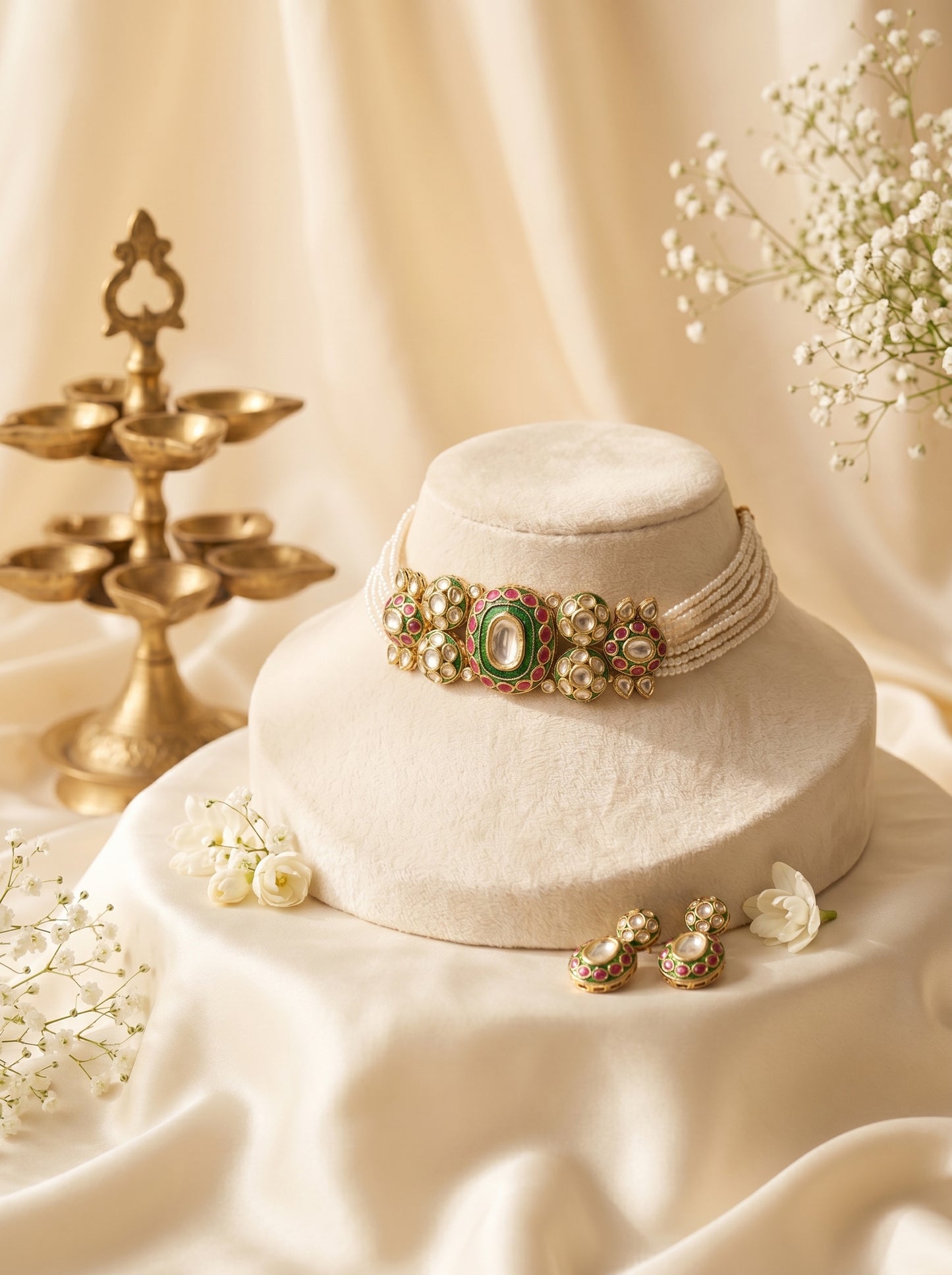 Navya Heritage Polki Choker Set