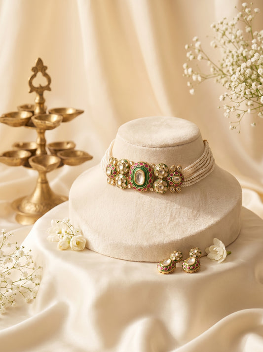 Navya Heritage Polki Choker Set