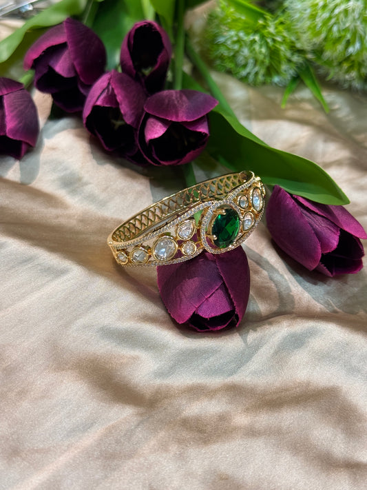 Aaradhya Emerald Polki Heritage Kada