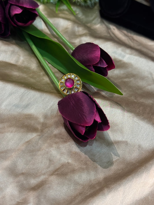 Nisha Baguette kundan Statement Ring