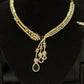 Anaya Dual-Tone Floral Drop AD Necklace Set